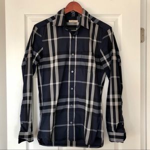 Burberry Brit Check Sport Shirt, Navy, Size S